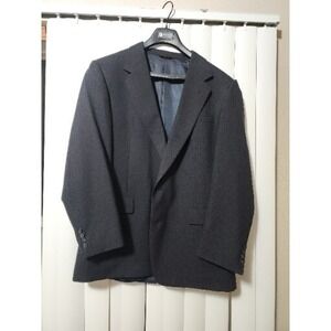 Hart Schaffner Marx Navy Blue Pure Virgin Wool Sport Coat Blazer 44L 44 Long USA